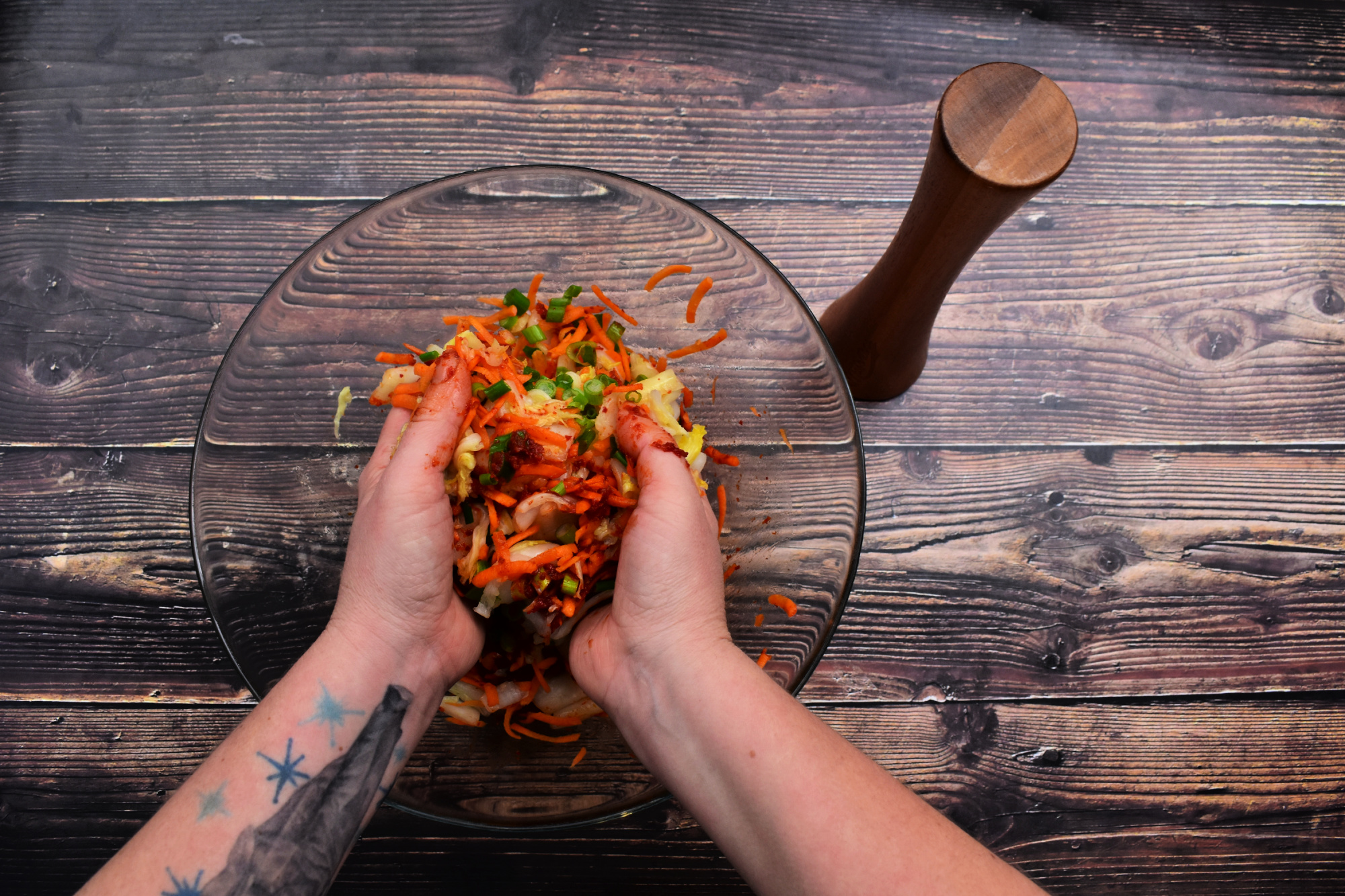 Making kimchi